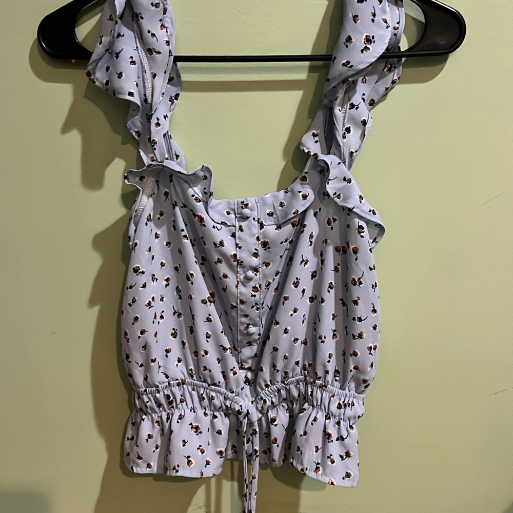 small blue floral tank top